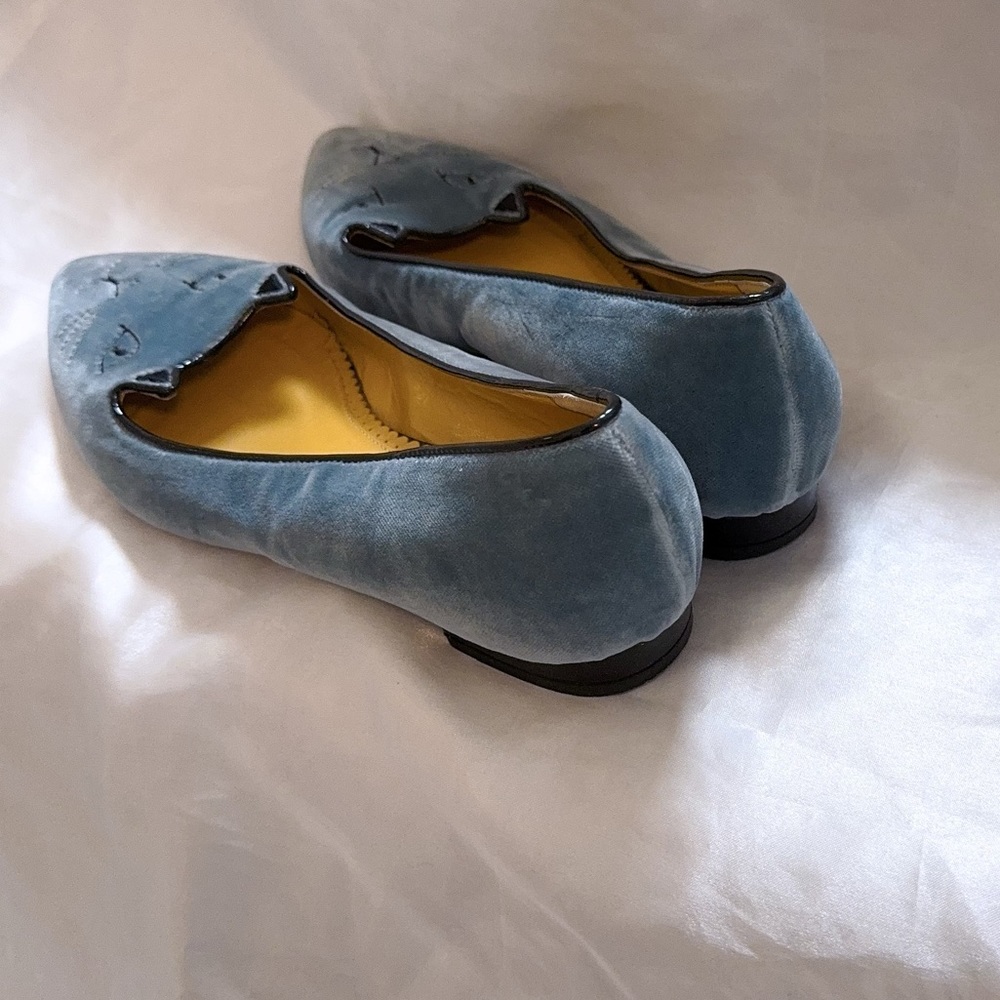Charlotte Olympia Velvet Kitty Flats - Picture 2 of 8